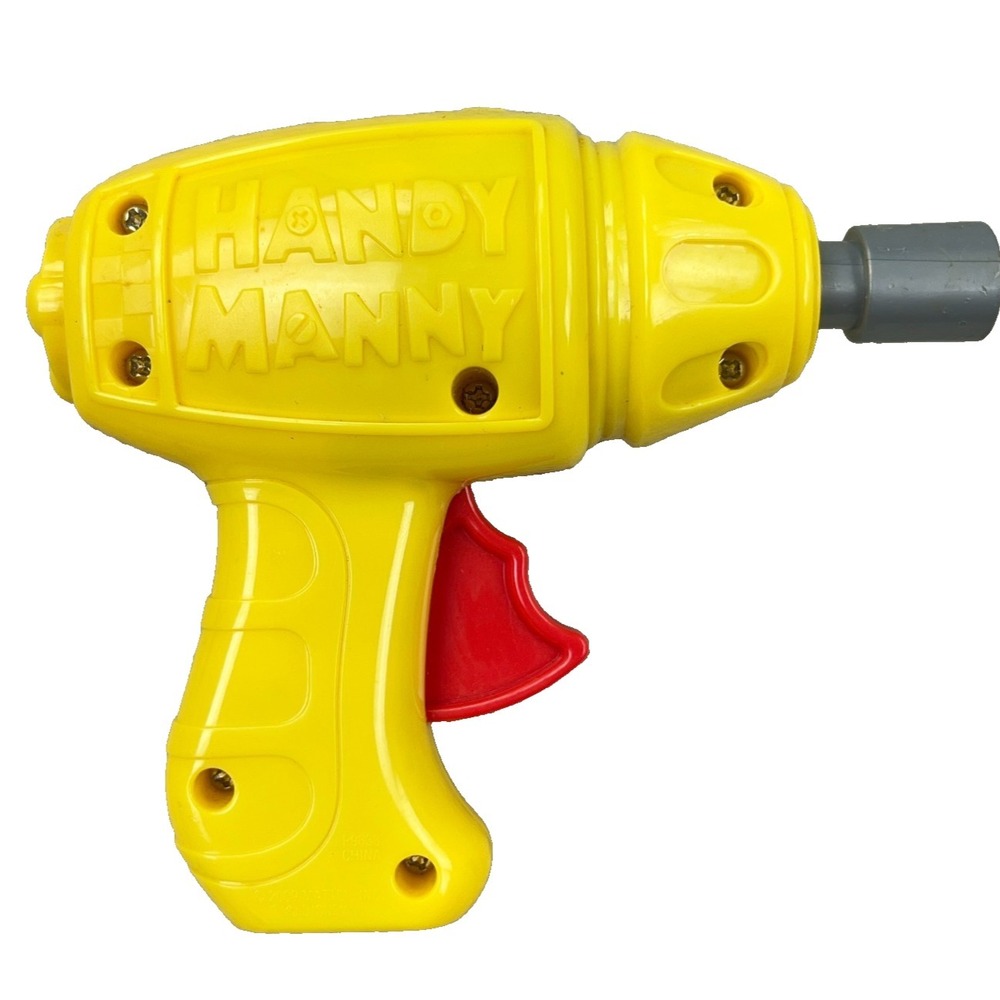 Vintage Disney Handy Manny Yellow Impact Drill Tool Pretend Play Toy 2009 Mattel